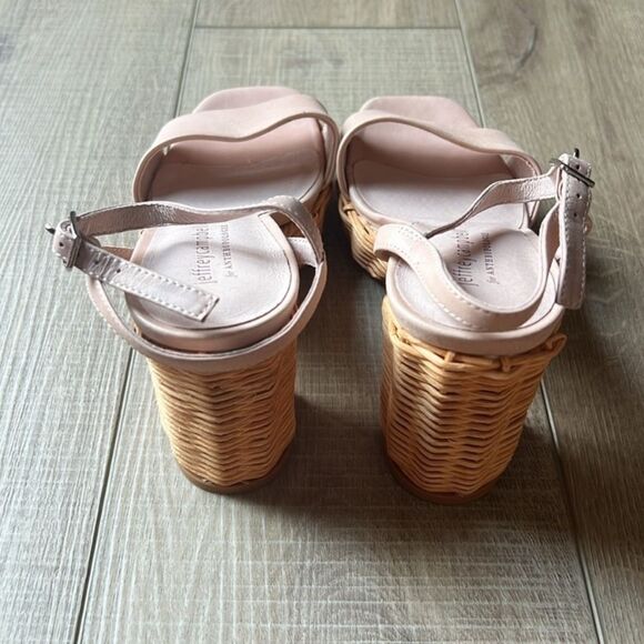 Jeffery Campbell Anthropologie Platform Pink Leather Basket Heels 7 - Picture 7 of 8